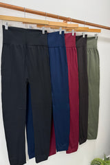 Burgundy Fleece Lined Leggings