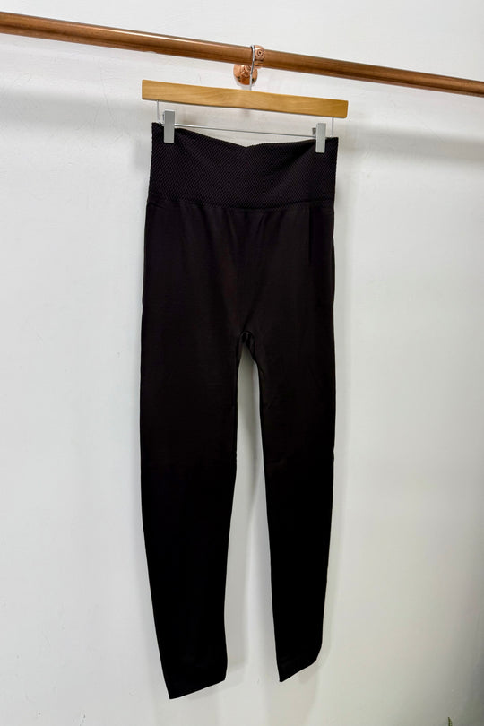 Dark Chocolate Brown Fleece Lined Leggings