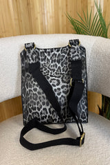 Snow Leopard Faux Leather Satchel Bag
