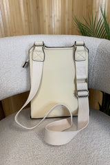 Cream Faux Leather Satchel Bag