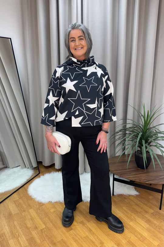 Black Straight Leg Magic Trousers