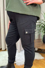 Black Curvy Cargos