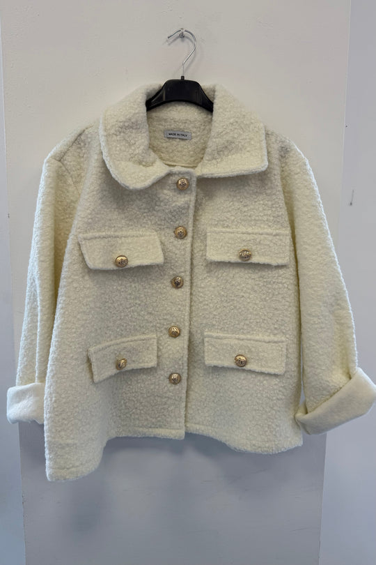 Cream Boucle Designer Inspired Jacket
