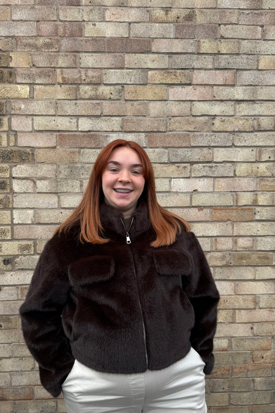 Deep Chocolate Faux Fur Jacket