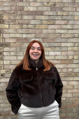 Deep Chocolate Faux Fur Jacket
