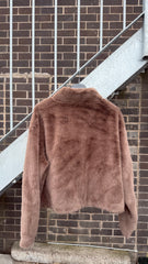 Chestnut Brown Faux Fur Jacket