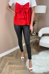 Matte Black Leather Look Leggings