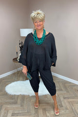 Black Denim Cocoon Trousers