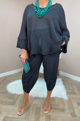 Black Denim Cocoon Trousers