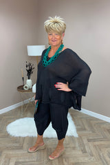 Black Denim Cocoon Trousers