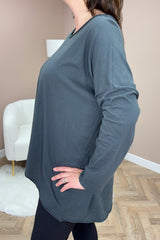 Charcoal Long Sleeve Layering Top