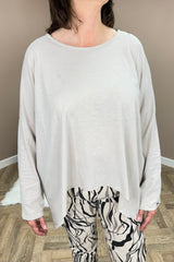 Beige Long Sleeve Layering Top