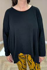 Black Long Sleeve Layering Top