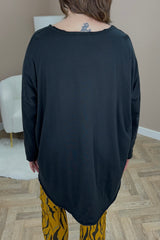 Black Long Sleeve Layering Top