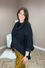 Black Long Sleeve Layering Top