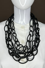 Black Short Chain Rubber Necklace