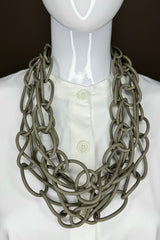 Grey Short Chain Rubber Necklace