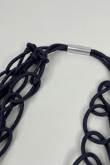 Navy Short Chain Rubber Necklace