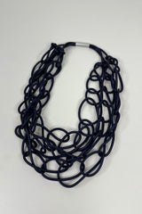 Navy Short Chain Rubber Necklace