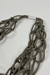 Grey Short Chain Rubber Necklace