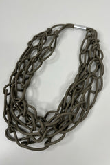 Grey Short Chain Rubber Necklace