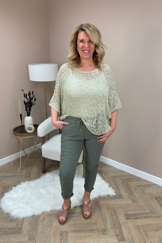 Khaki Green Magic Stretch Trousers