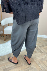 Charcoal Grey Cotton Cocoon Trousers