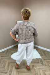 White Cotton Cocoon Trousers