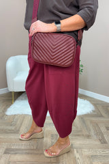 Raspberry Cotton Cocoon Trousers
