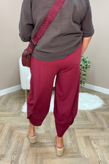 Raspberry Cotton Cocoon Trousers