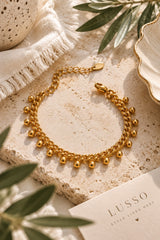 Sienna 18k Gold Plated Beaded Charm Bracelet