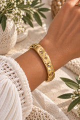 Celeste CZ Moon & Star 18k Gold Plated Bangle