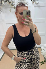 Bottle Green Zara Stretchy Basic Vest Top