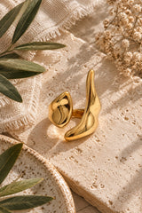 Solstice Sculptural 18k Gold Plated Ring