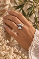 Solstice Sculptural Silver 18k Gold Plated Ring