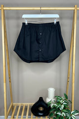 Black Button Through Shirt Bottom