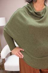 Khaki Green Slouch Jumper