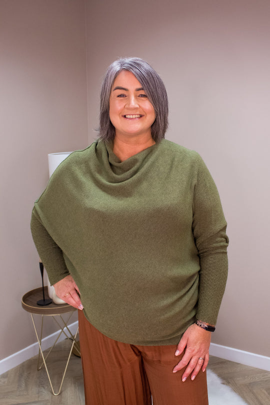 Khaki Green Slouch Jumper