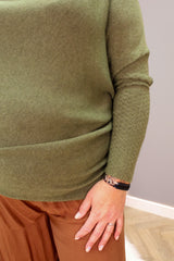 Khaki Green Slouch Jumper