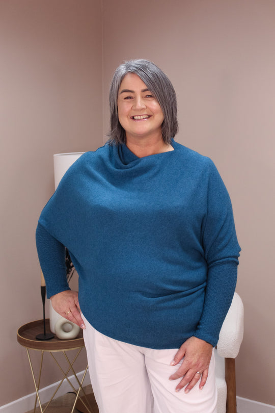 Teal Slouch Jumper
